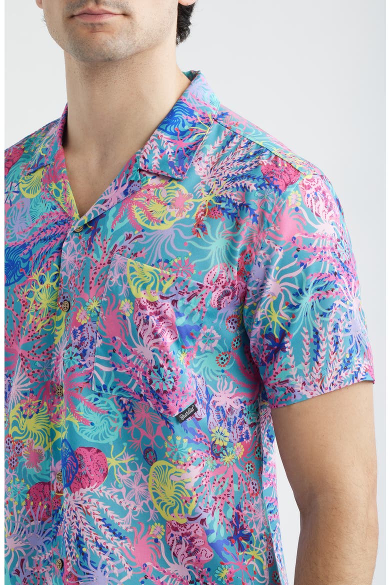Coral Print Camp Shirt, Alternate, color, MULTI