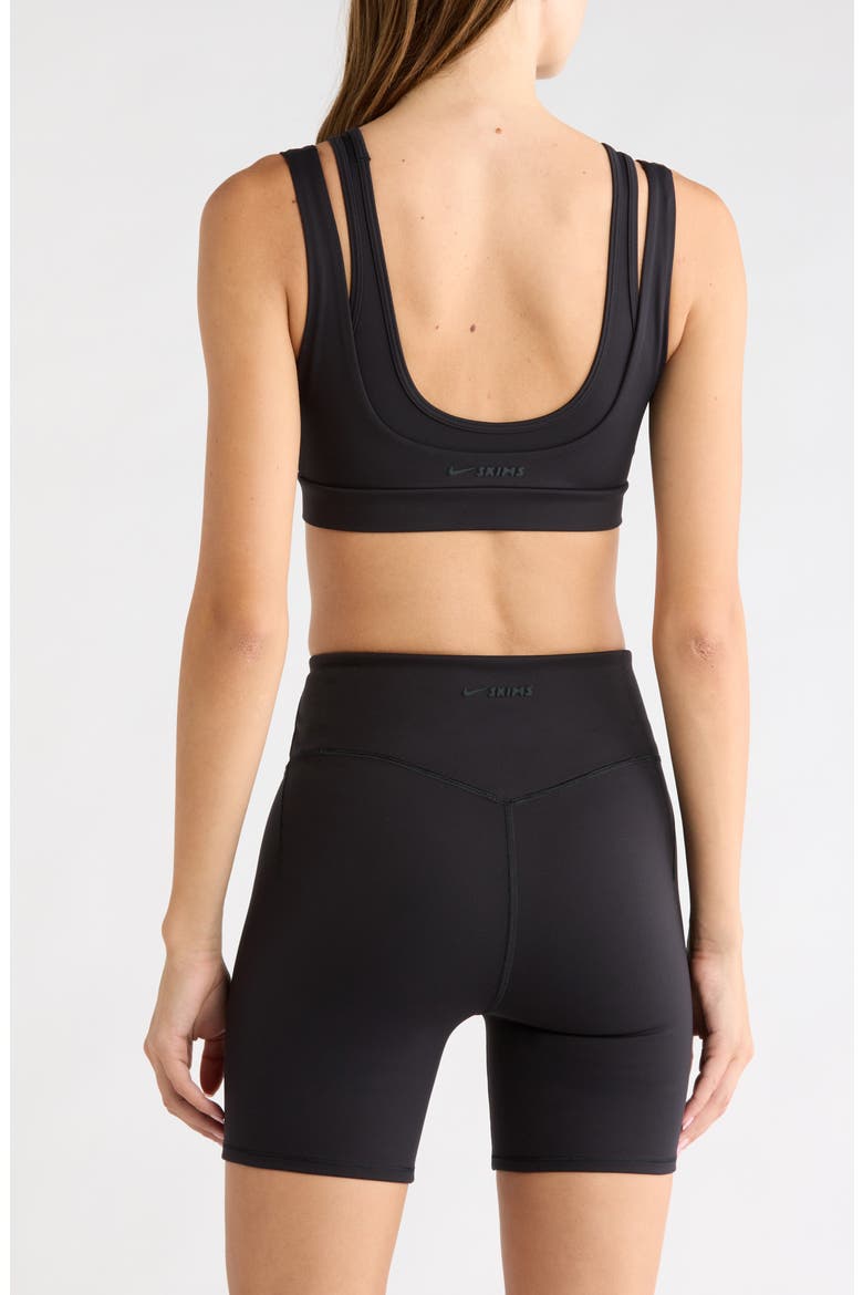 Matte Double Strap Scoop Bra, Alternate, color, OBSIDIAN
