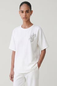 Exquise Christien Embroidered Knit Blouse