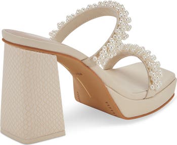Ariele Imitation Pearl Platform Sandal