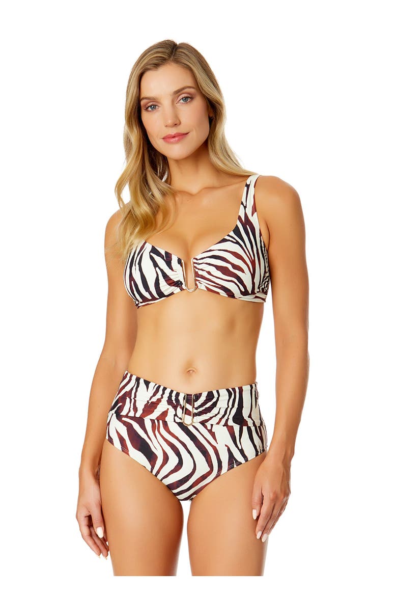 Women's Tiger Dance Ring Front Underwire Bikini Swim Top, Main, color, Tiger Dance