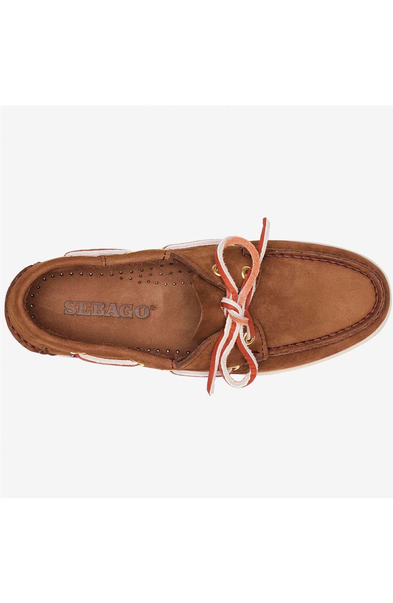 Sebago Portland Nubuck Womans Boat Shoes, Alternate, color, Brown Dk-Yellow Gold
