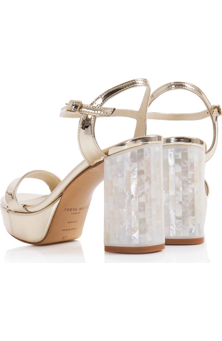 Freya Rose Gigi Champagne Pearl Heel Sandal, Alternate, color, Champagne