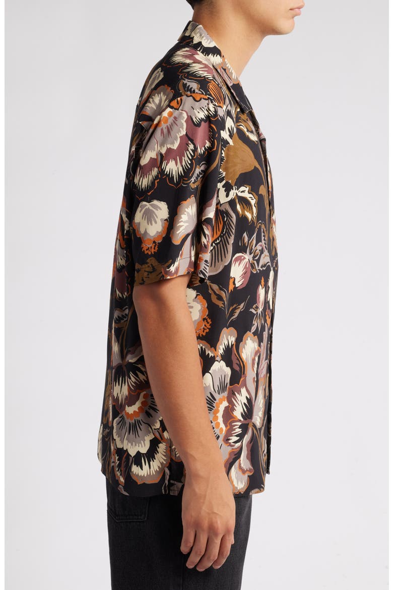Didcot Floral Camp Shirt, Alternate, color, BLACK / MULTI