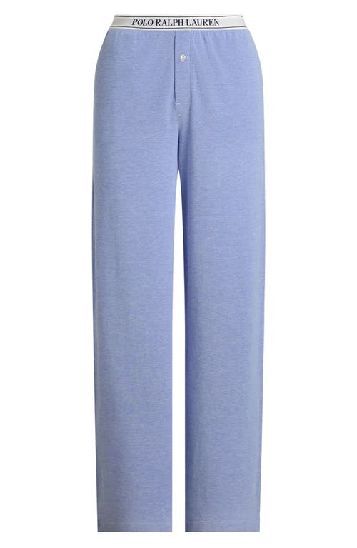 Shop Polo Ralph Lauren Logo Waistband Cotton & Modal Pajama Pants In Ultramarine