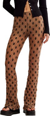 Free People Margo Lace Overlay Flare Pants