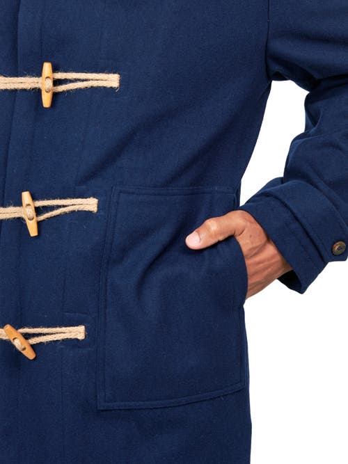 Construct Solid Wool Toggle Coat In Navy
