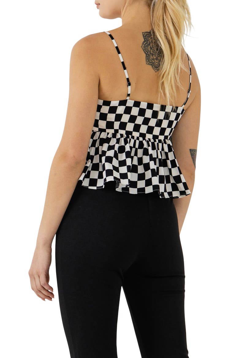Checker Print Camisole, Alternate, color, BLACK/ WHITE