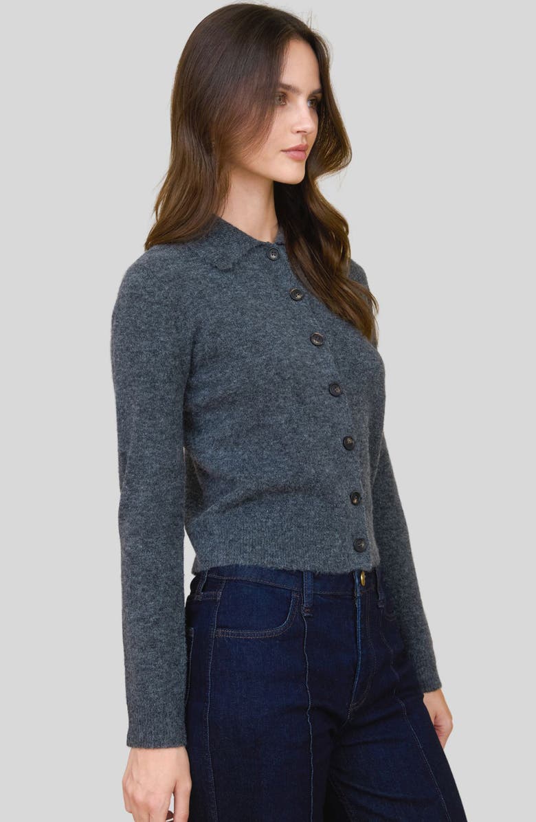 Blu Pepper Collared Crop Cardigan, Alternate, color, Charcoal