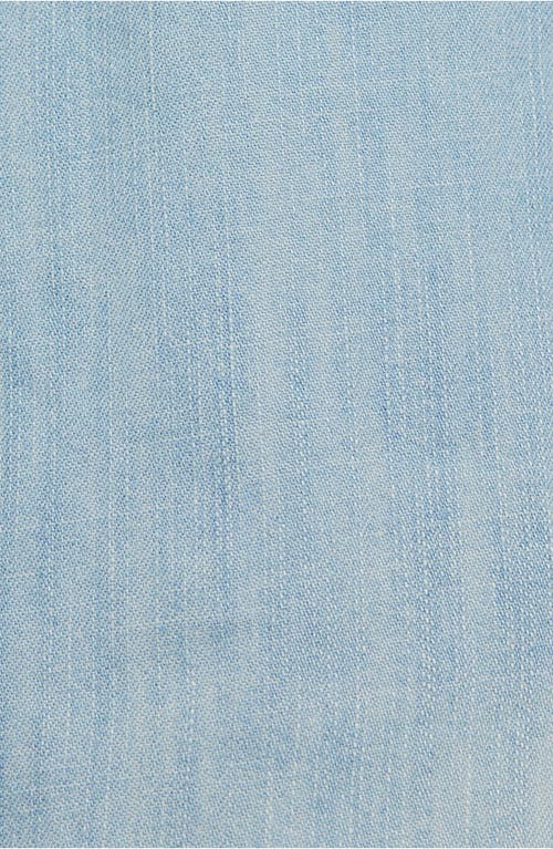 Shop Free People Shrunken Cotton Denim Shirt In Light Wash Faded