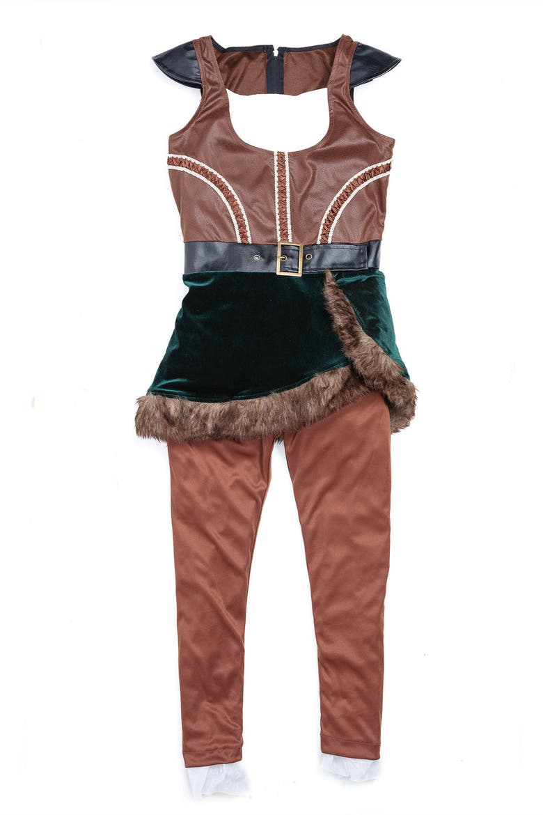 Archer Costume For Girls, Alternate, color, Brown