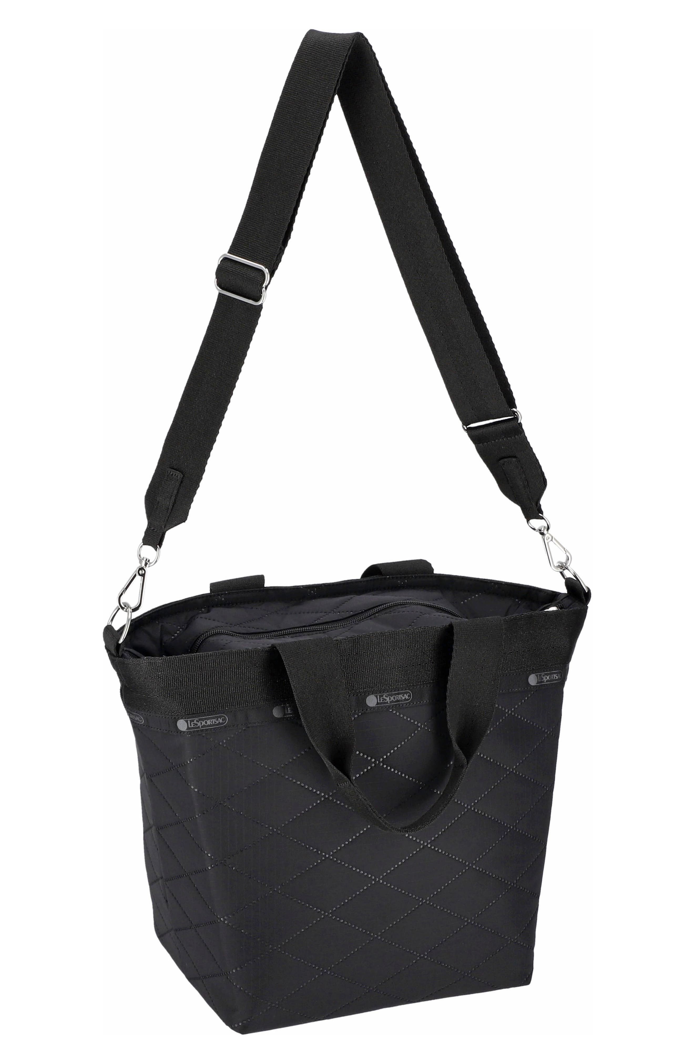 LeSportsac Bucket Tote Bag, Alternate, color, Black Cross Deboss