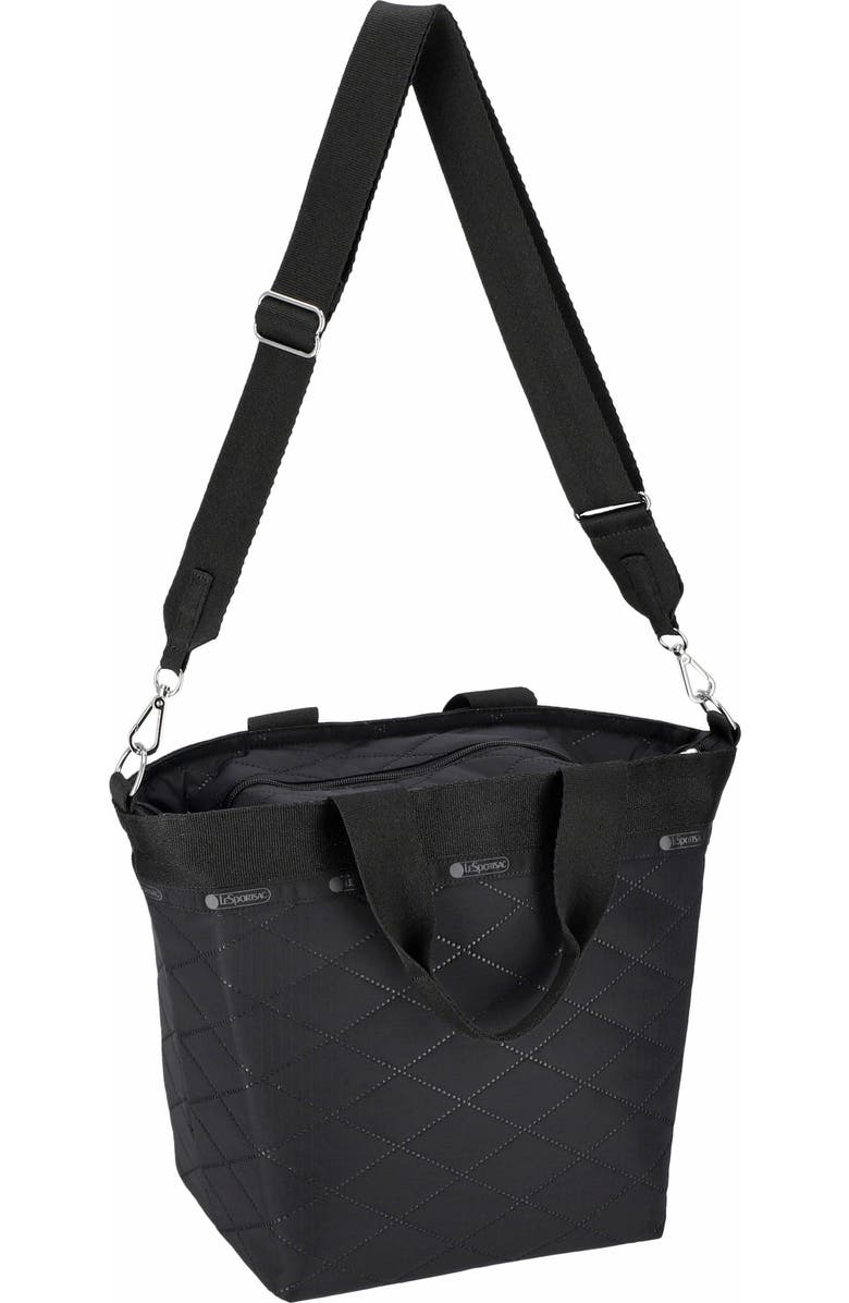 LeSportsac Bucket Tote Bag, Alternate, color, Black Cross Deboss