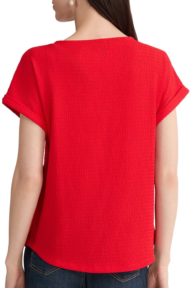Textured Button Detail Top, Alternate, color, ROUGE