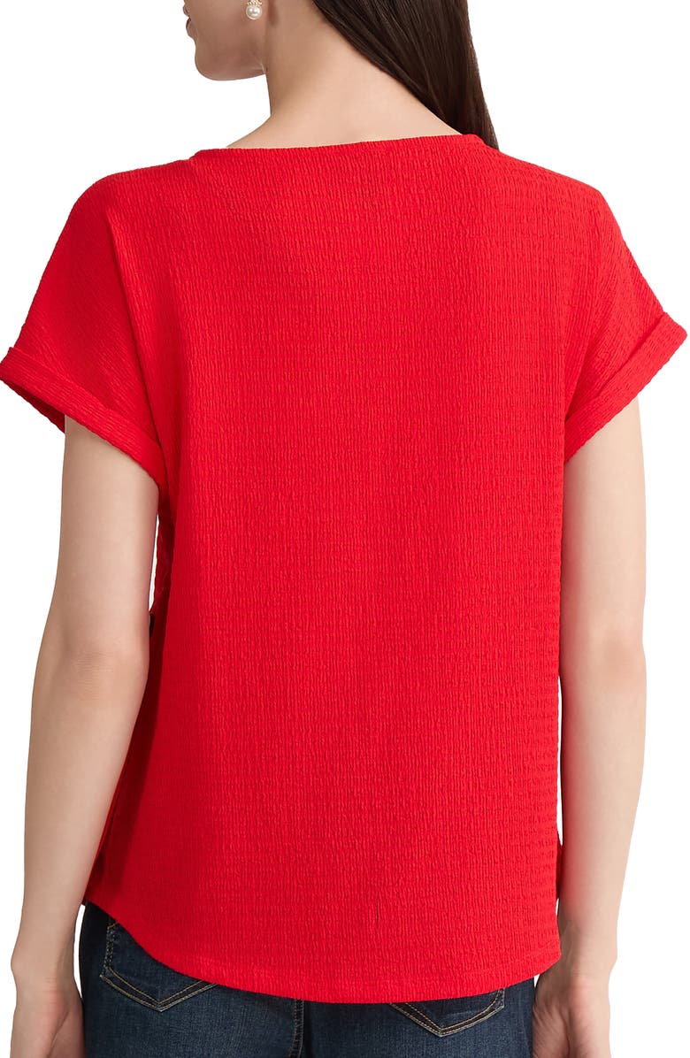 Jones New York Textured Button Detail Top, Alternate, color, Rouge