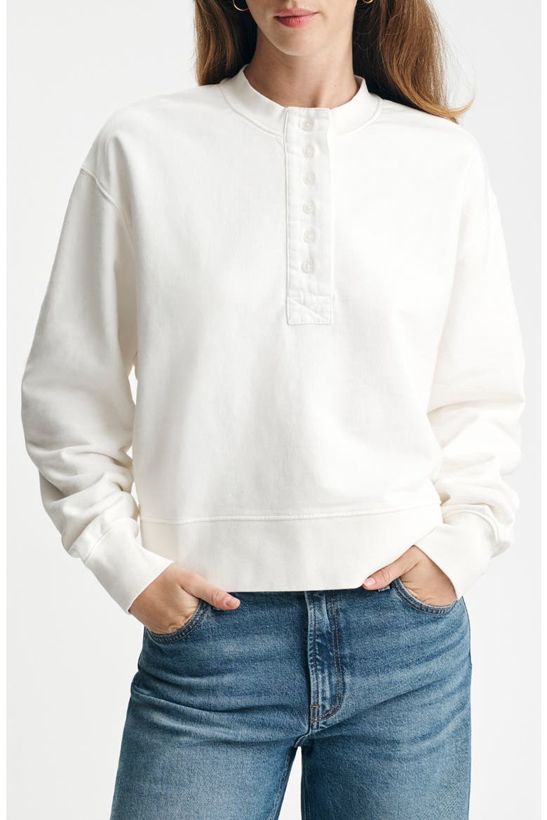 Henley Sweatshirt, Main, color, ANTIQUE WHITE