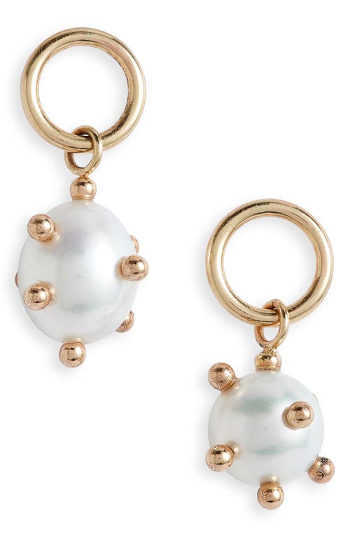 Poppy Finch Bubble Mismatched Cultured Pearl Drop Earrings in Gold  product