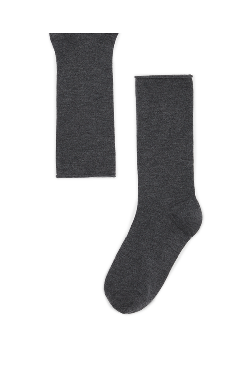 Brunello Cucinelli Cashmere Knit Socks In Lead