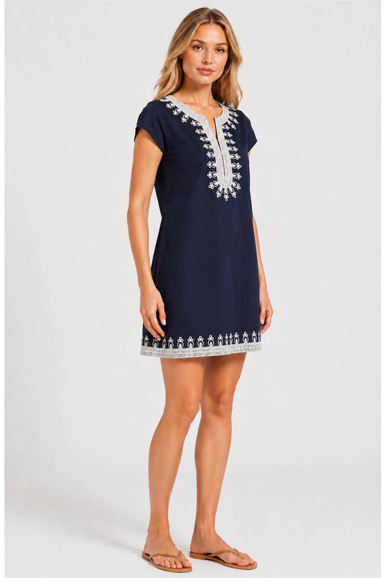 Rowena Tunic, Alternate, color, Navy/White