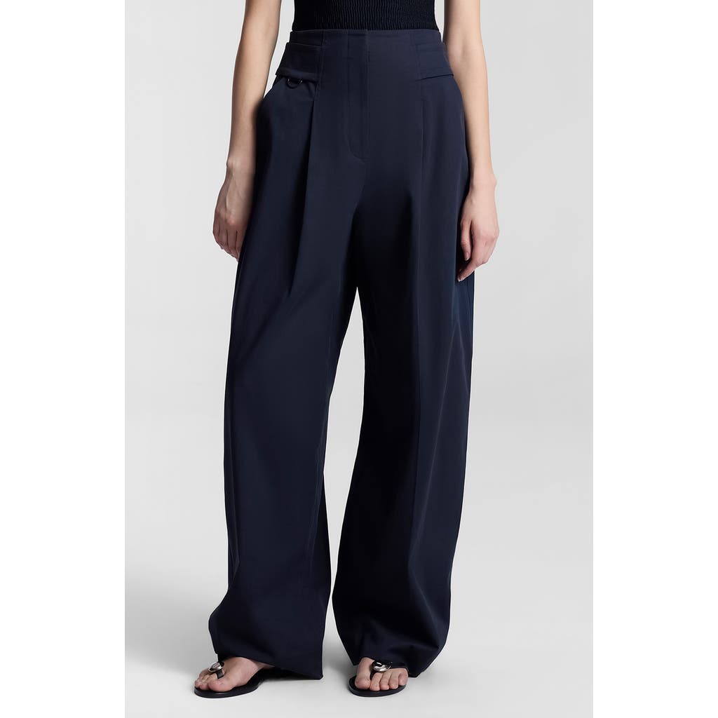 A.l.c . Elliot Hollywood Waist Stretch Cotton Pants In Blue