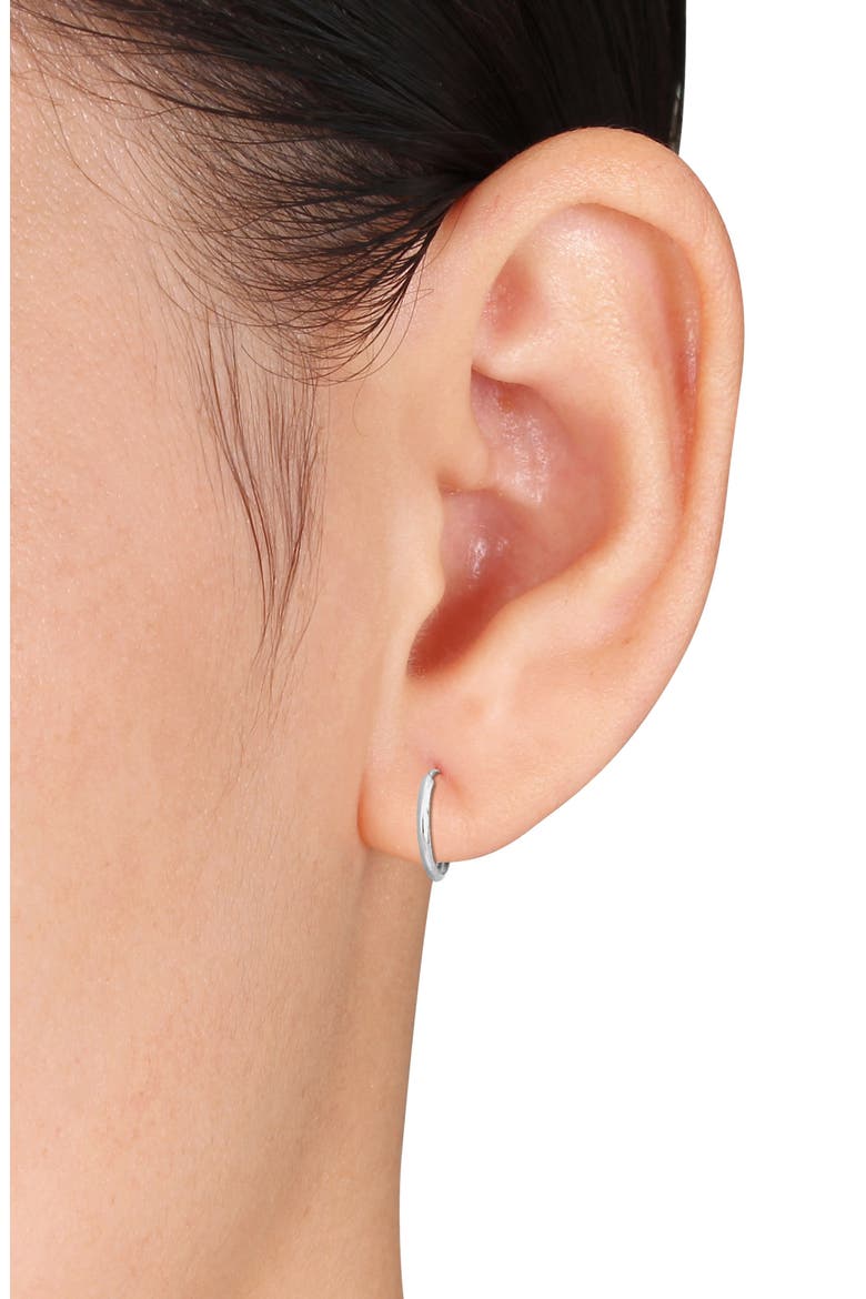 14K White Gold 11mm Hoop Earrings, Alternate, color, WHITE GOLD