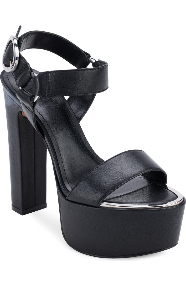 DKNY Shila Ankle Strap Platform Sandal, Main, color, Black