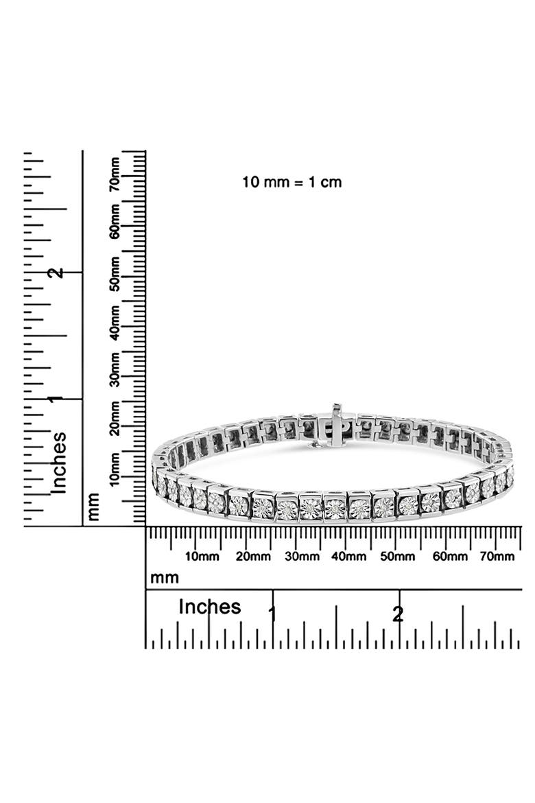 Silver Miracle Set Diamond Accent Classic Tennis Bracelet, Alternate, color, White