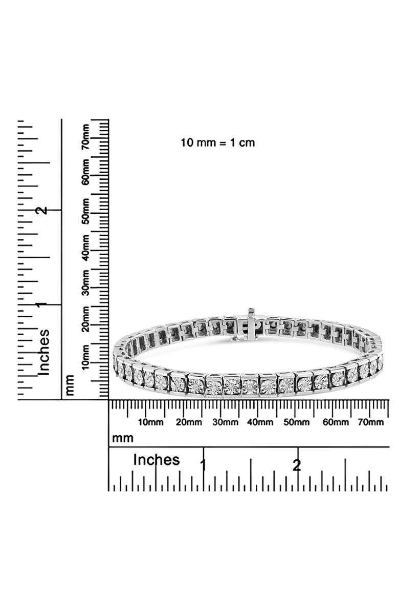 Haus of Brilliance Silver Miracle Set Diamond Accent Classic Tennis Bracelet, Alternate, color, White