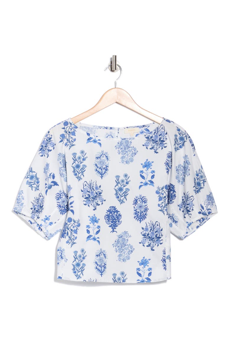 Boat Neck Barrel Sleeve Top, Alternate, color, TWILIGHT BLUE