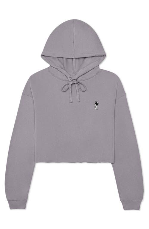 Dalix Astronautt Cropped Fleece Hoodie In Storm Gray