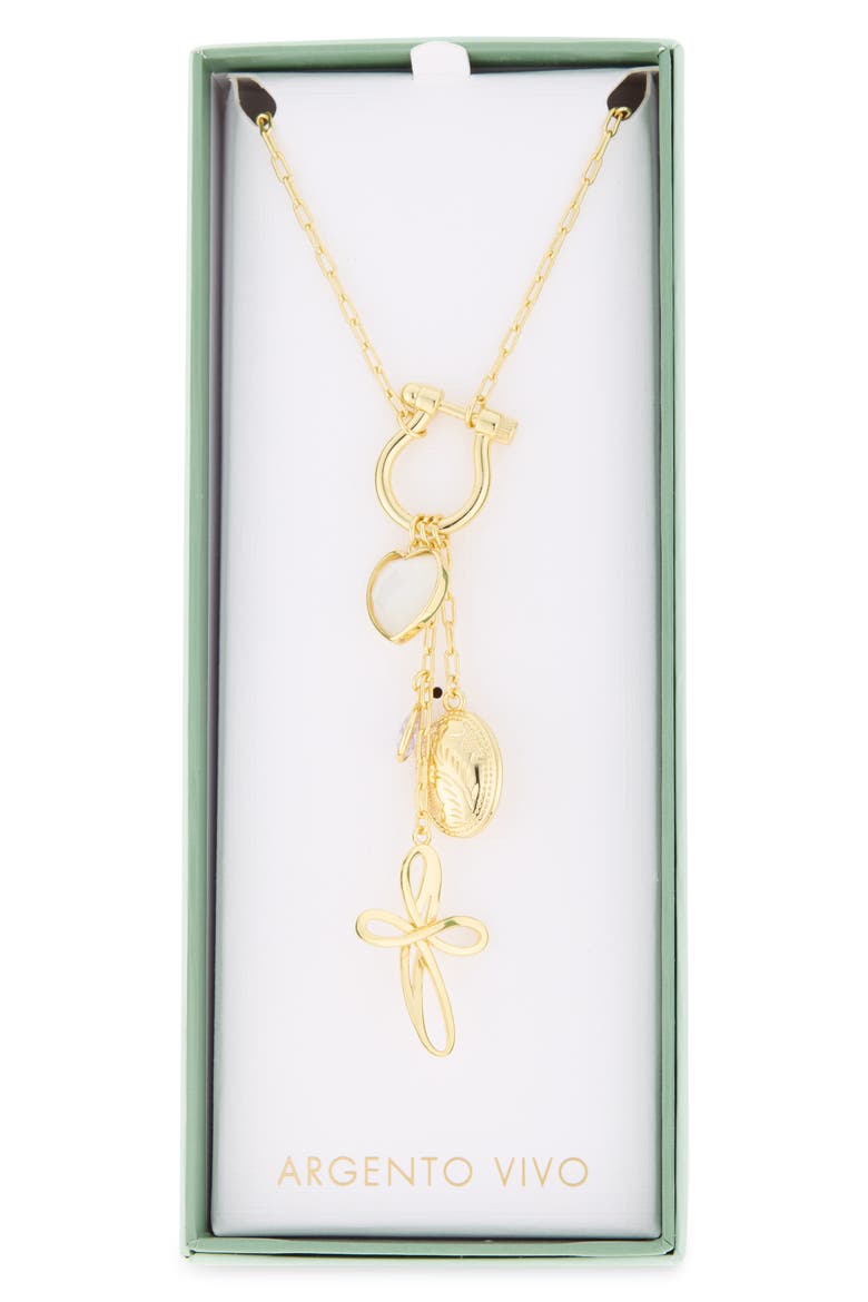 Cross Chunky Chain Necklace, Main, color, GOLD