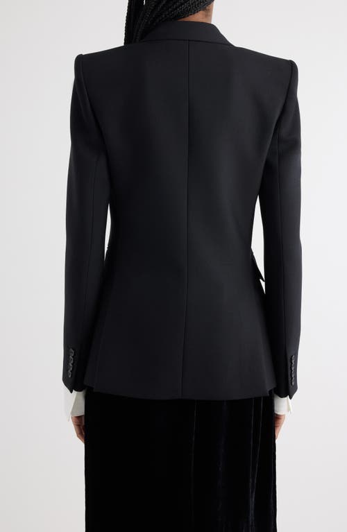 Chloé Double Breasted Virgin Wool Grain De Poudre Blazer In Black