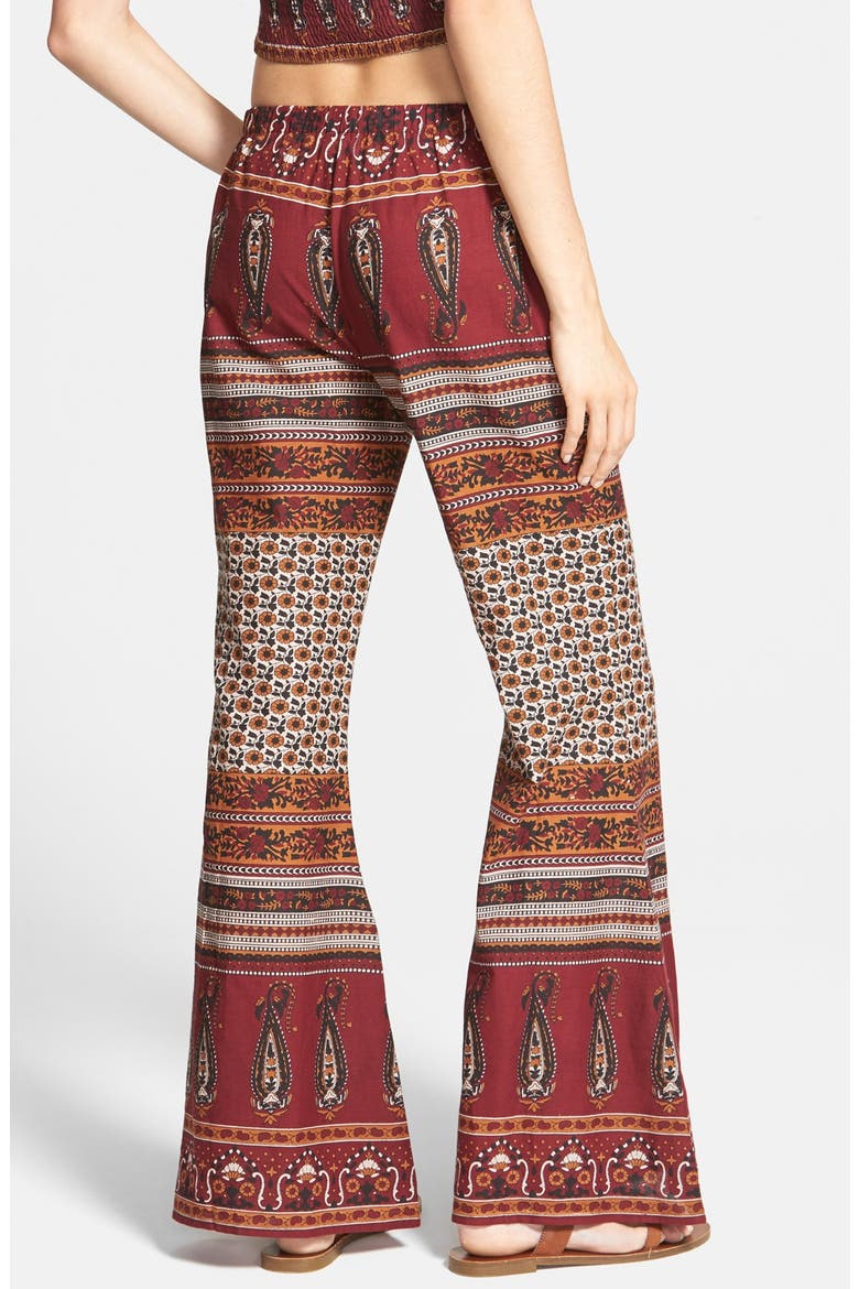 Gauzy Wide Leg Pants, Alternate, color, BURGUNDY