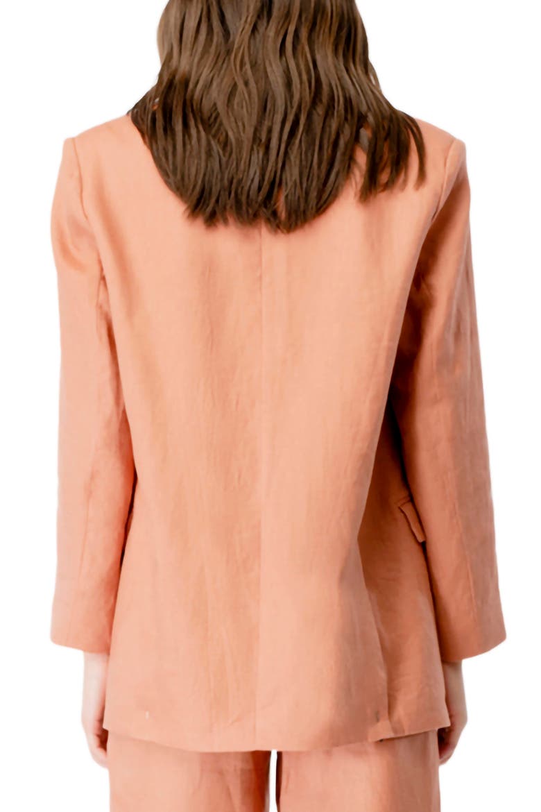 Oversize Double-Breasted Linen Blazer, Alternate, color, TERRACOTTA