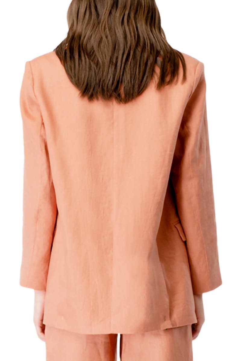 Bardot Oversize Double-Breasted Linen Blazer, Alternate, color, 