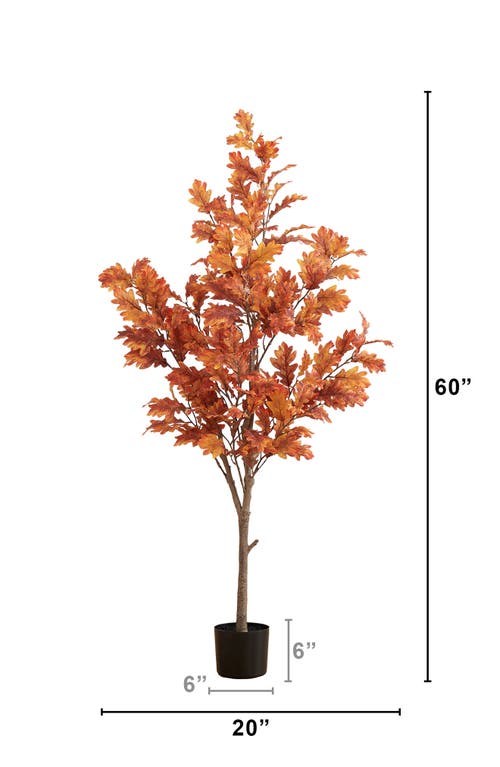 Nearly Natural 5ft Autumn Oak Artificial Tree In Orange