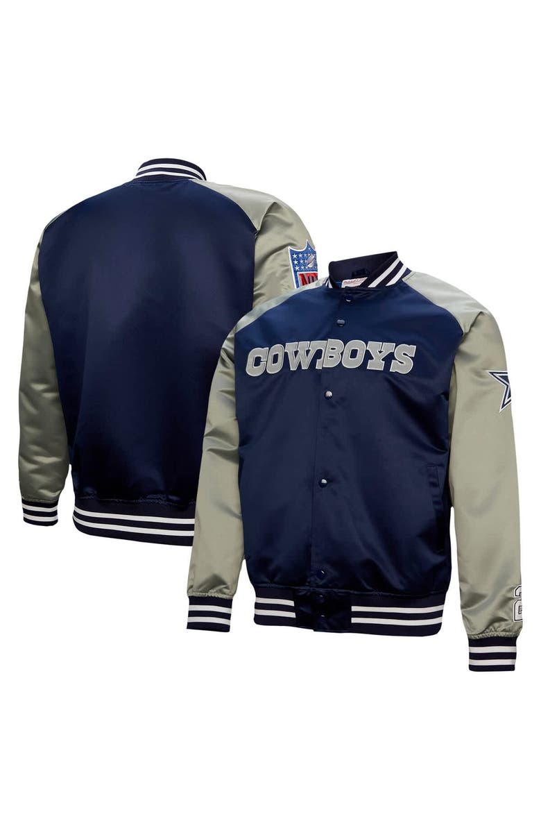 Mitchell & Ness Men's Mitchell & Ness Deion Sanders Navy Dallas Cowboys Retired Player Graphic Full-Zip Satin Jacket, Main, color, Navy