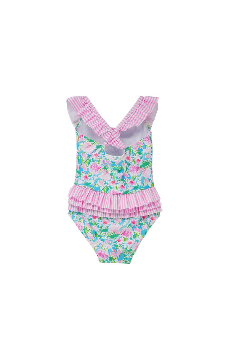 Flap Happy UPF 50+ Mindy Crossback swimsuit for Girls, Alternate, color, Lotus & Lillies