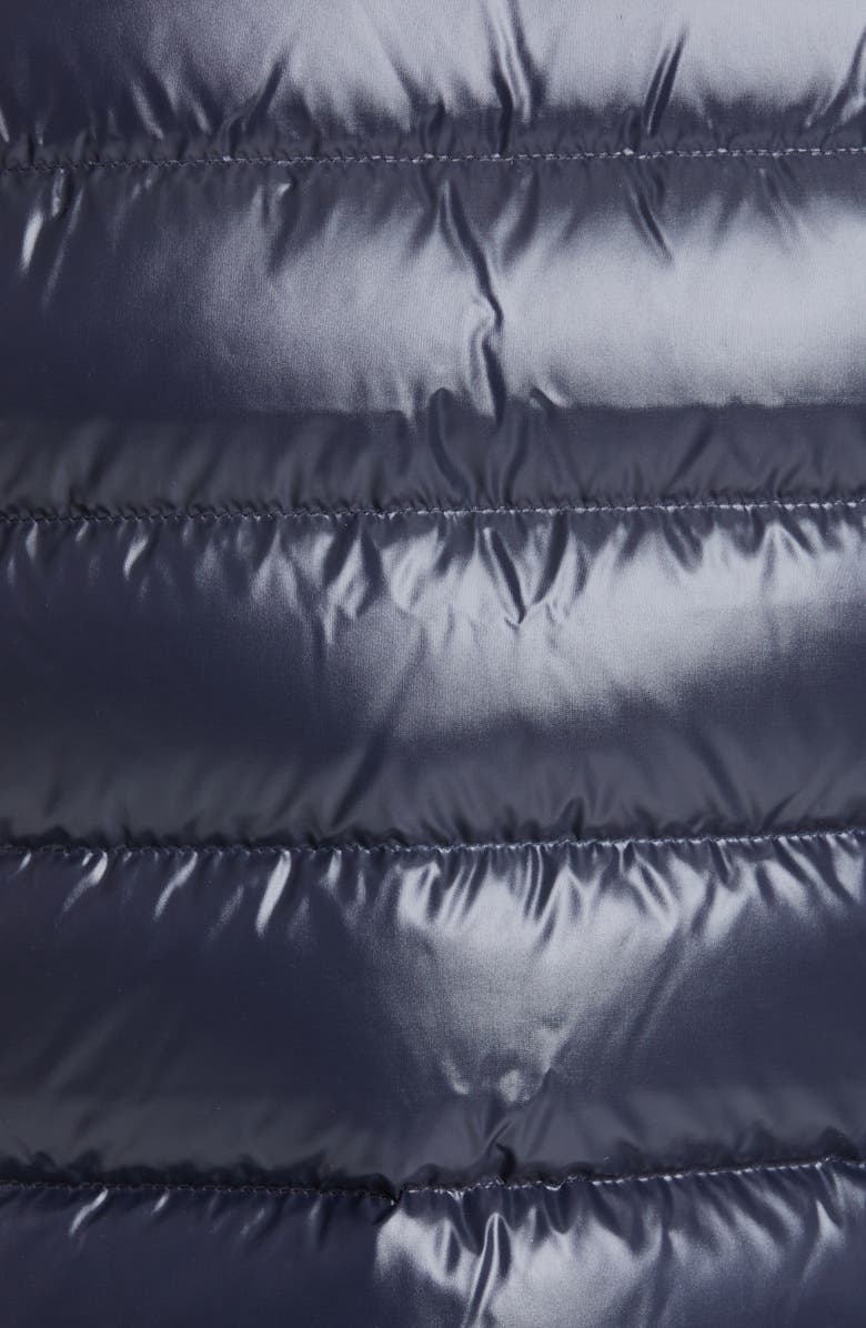 Moncler Ghany Short Shiny Nylon Down Vest, Alternate, color,
