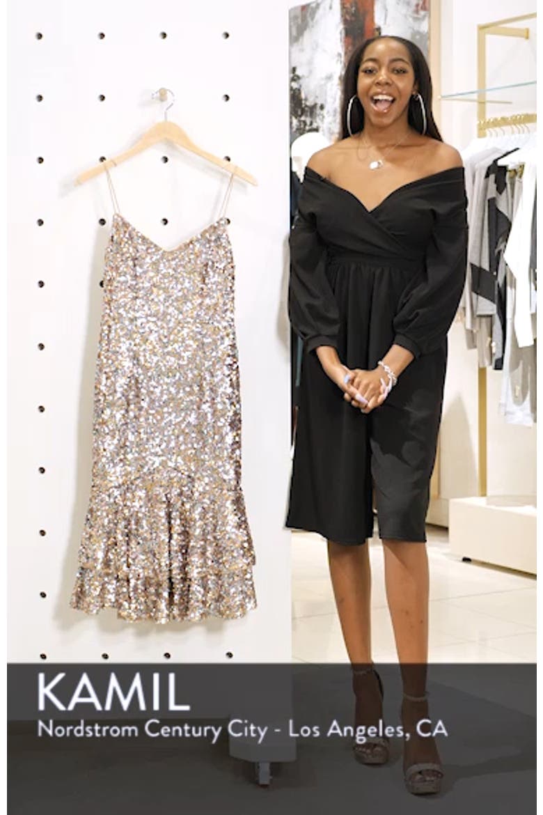 Ruffle Hem Sequin Cocktail Dress video