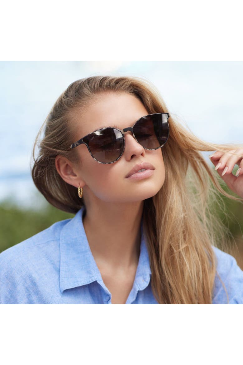 Aubrie - 53mm Rounded Cat-Eye Polarized Sunglasses, Alternate, color, Beige Tortoise