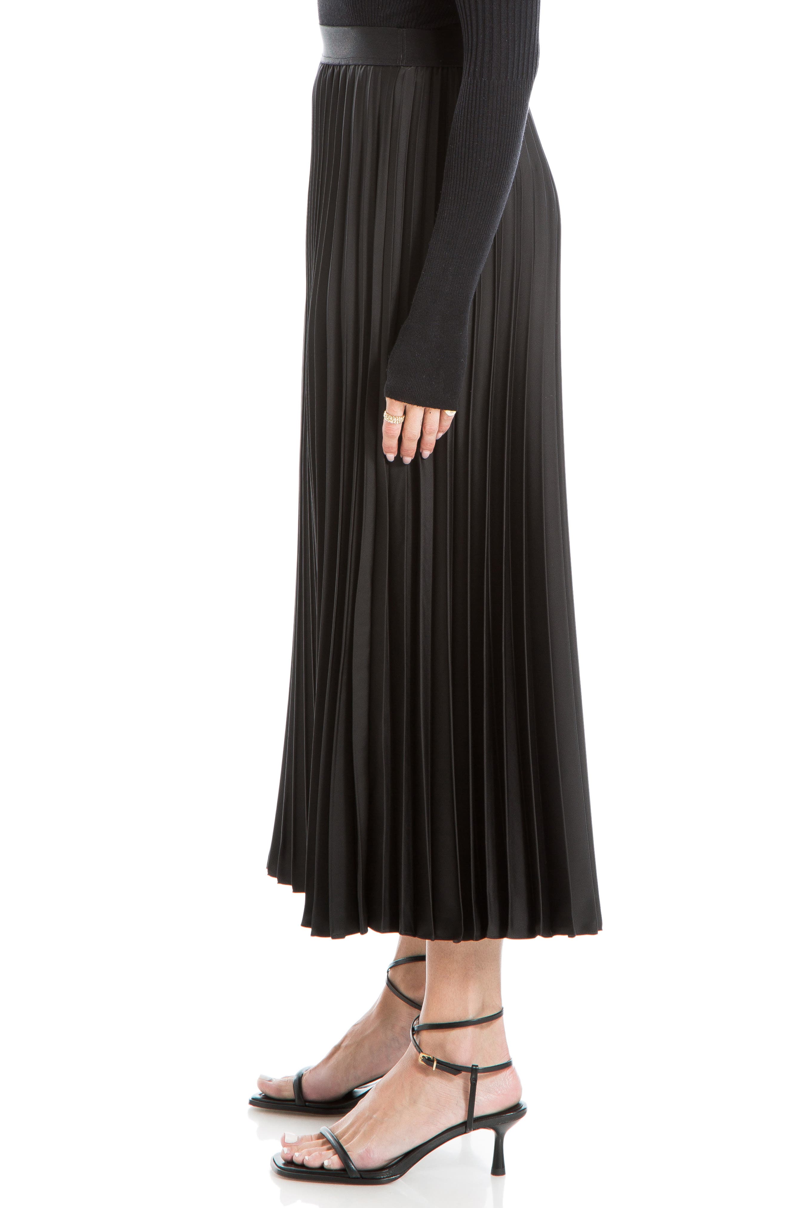 Max Studio
 Print Accordion Pleated Midi Skirt main image 1