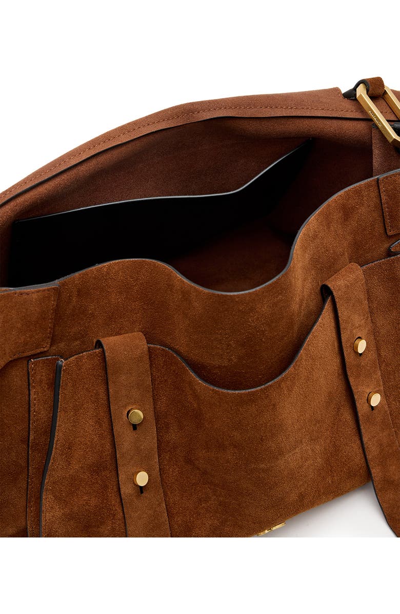 AllSaints Ursa Nubuck Leather Satchel, Alternate, color,