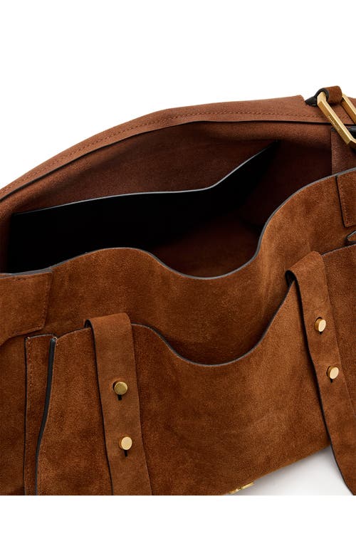 Shop Allsaints Ursa Nubuck Leather Satchel In Cognac Brown