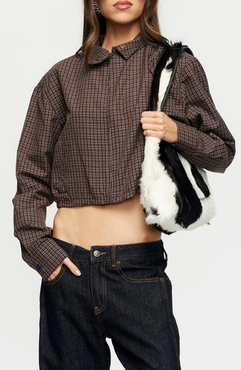 Aura Plaid Cotton Crop Jacket