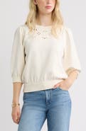 Treasure & Bond Cutwork Eyelet Sweatshirt
