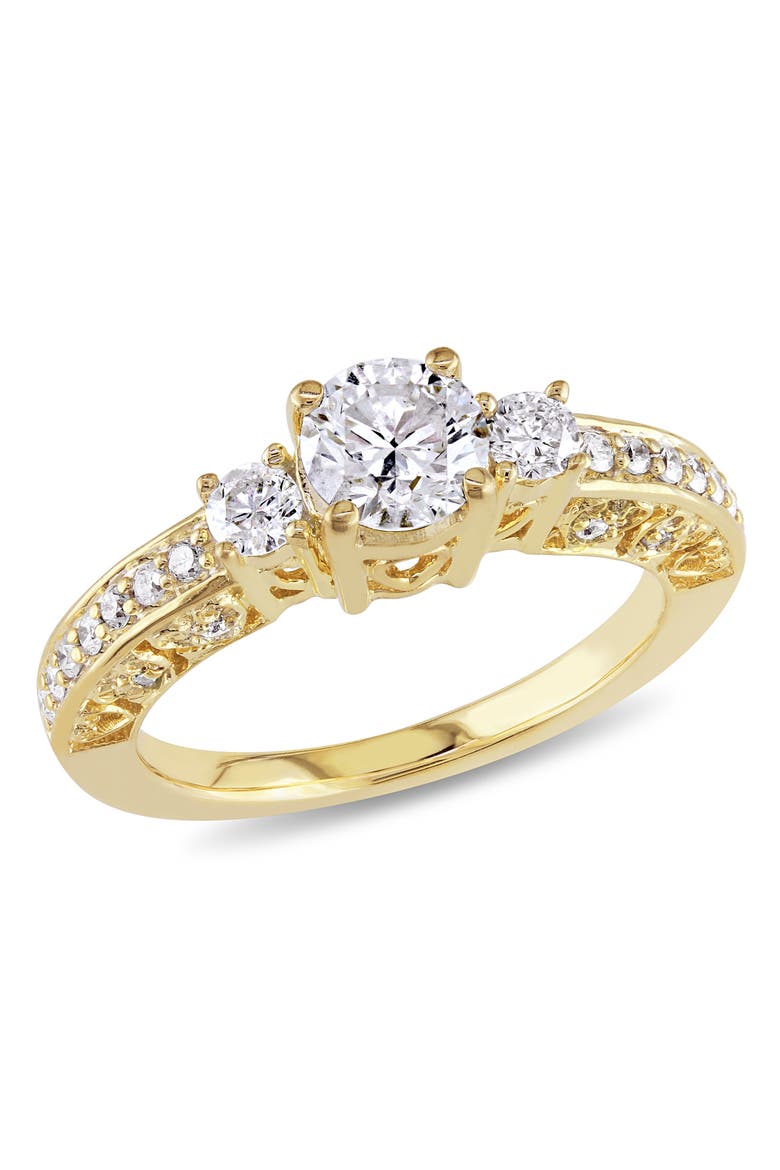 Diamond 3-Stone Ring 10k Gold, Main, color, 10k Yellow Gold