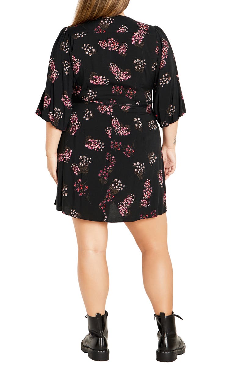 City Chic Camila Floral Faux Wrap Dress, Alternate, color, Floral