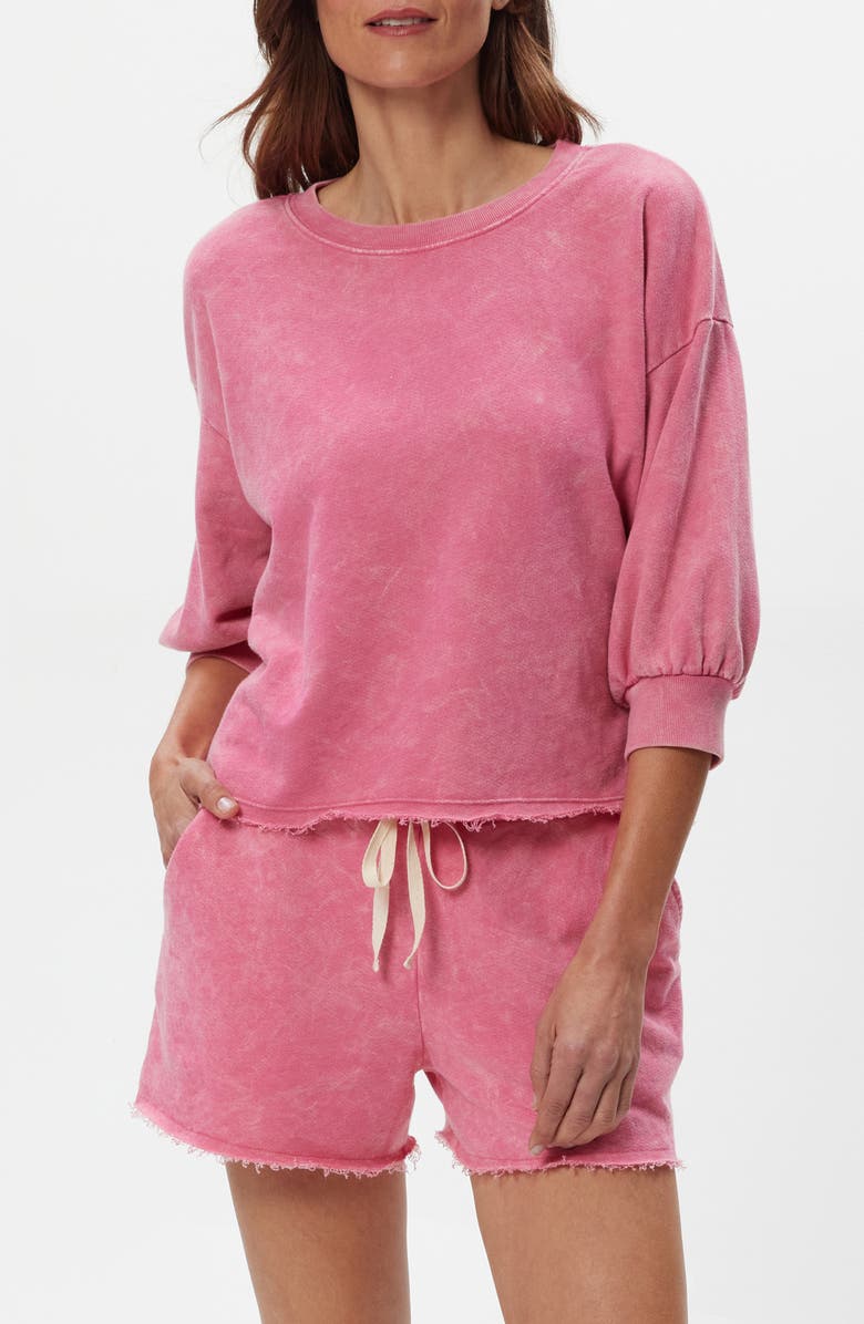 Michael Stars Julia Puff Sleeve Sweatshirt, Main, color, Dragon Fruit