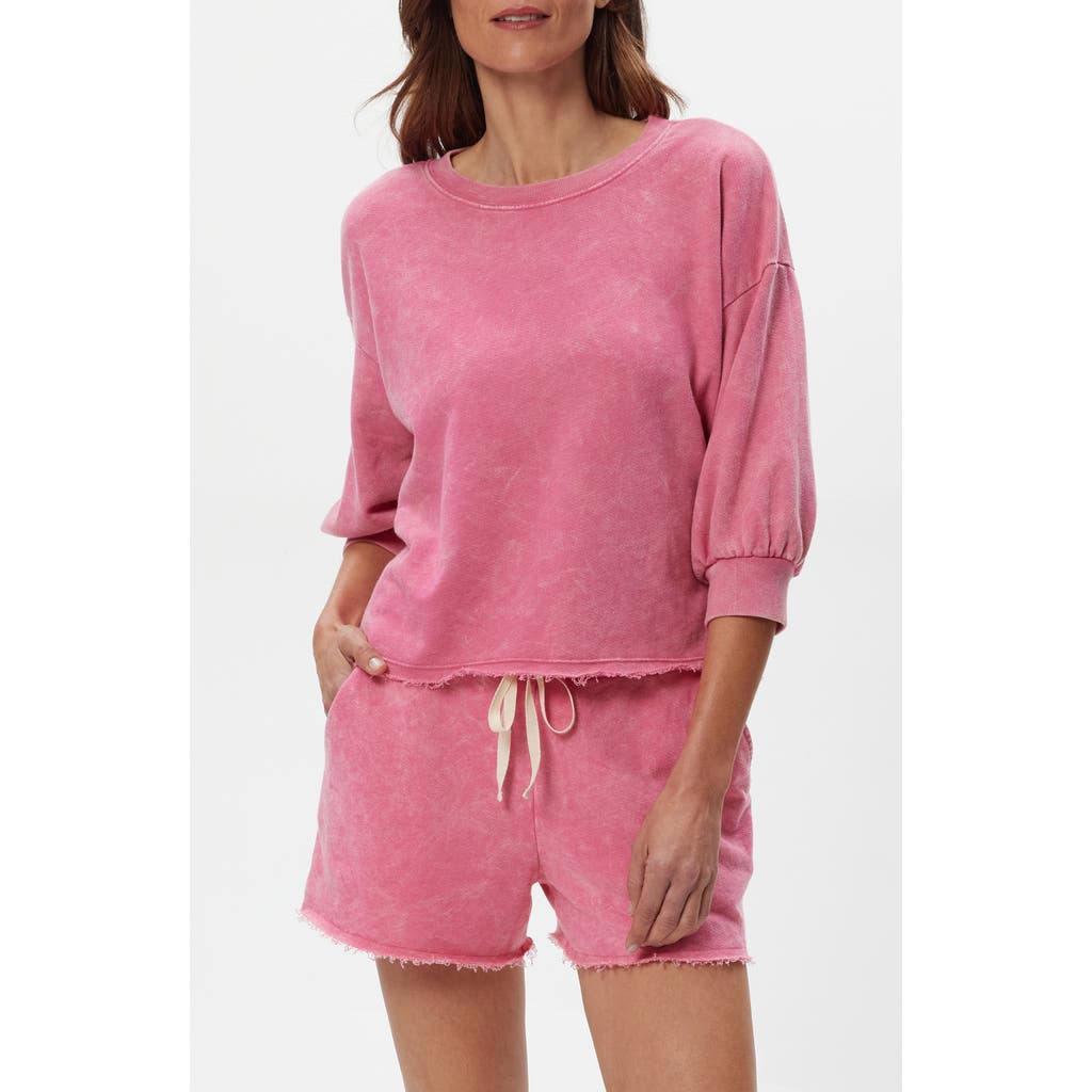 Michael Stars Julia Puff Sleeve Sweatshirt In Pink